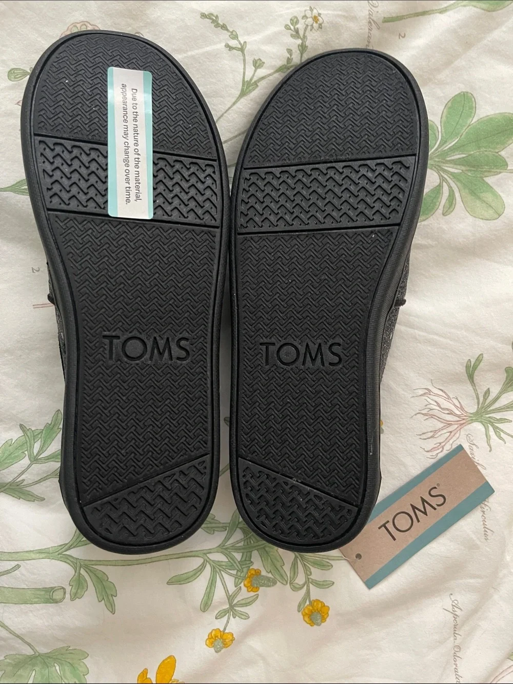 Toms Black Glitter Slip-On Sneakers